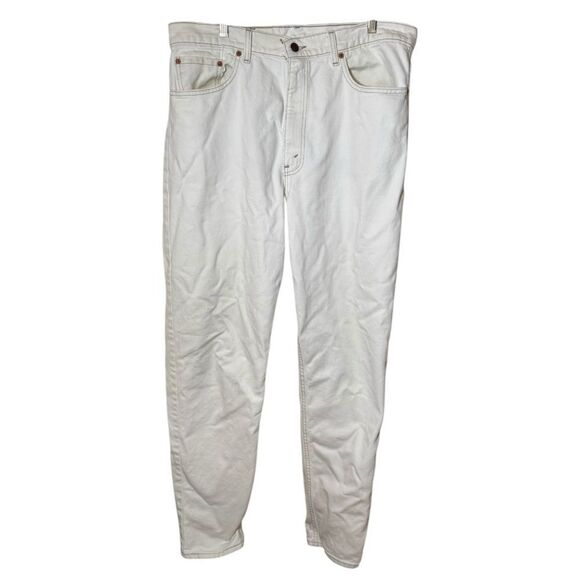 Vintage 90s Levi’s 550 Relaxed Fit Tapered Leg White Jeans Red Tab Men’s 38x34 - Picture 1 of 4